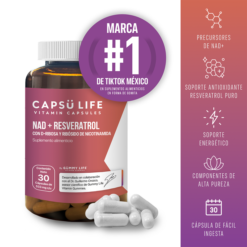 Capsu Life by Gummy Life | NAD + Resveratrol + NR + D-Ribosa