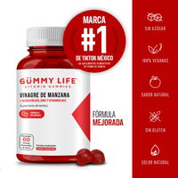 Gummy Life - Gomitas de Vinagre de Manzana con Ácido Fólico y Vitamina B12, Sin Gluten y Veganas - Mejor forma de tomar el Vinagre de Manzana, dos al día