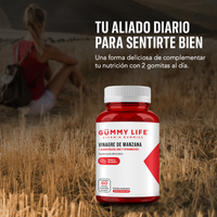 Gummy Life - Gomitas de Vinagre de Manzana con Ácido Fólico y Vitamina B12, Sin Gluten y Veganas - Mejor forma de tomar el Vinagre de Manzana, dos al día