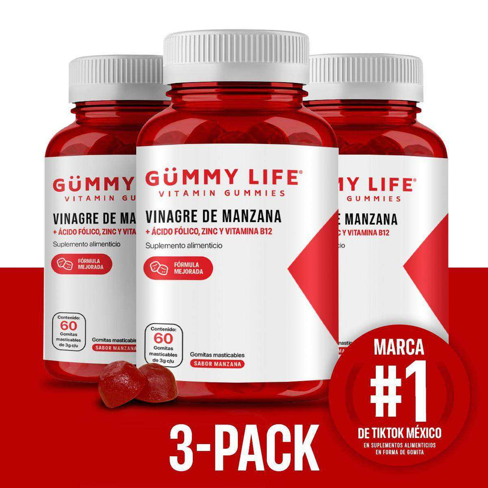3 Pack gomitas de vinagre de manzana Gummy Life México